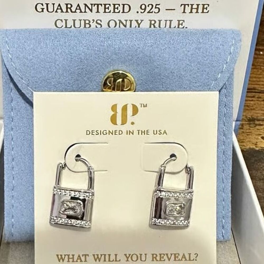 BP Lock Charm Earrings - STERLING SILVER